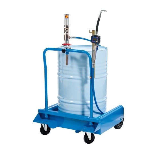 Fahrbare Frostschutz- u. Scheibenreinigeranlage für 180-220l Fässer, EDELSTAHL-Pumpe 1:1 mit 35l/min